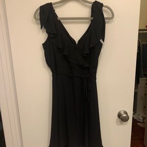 LOFT Black Flowy Wrap Dress